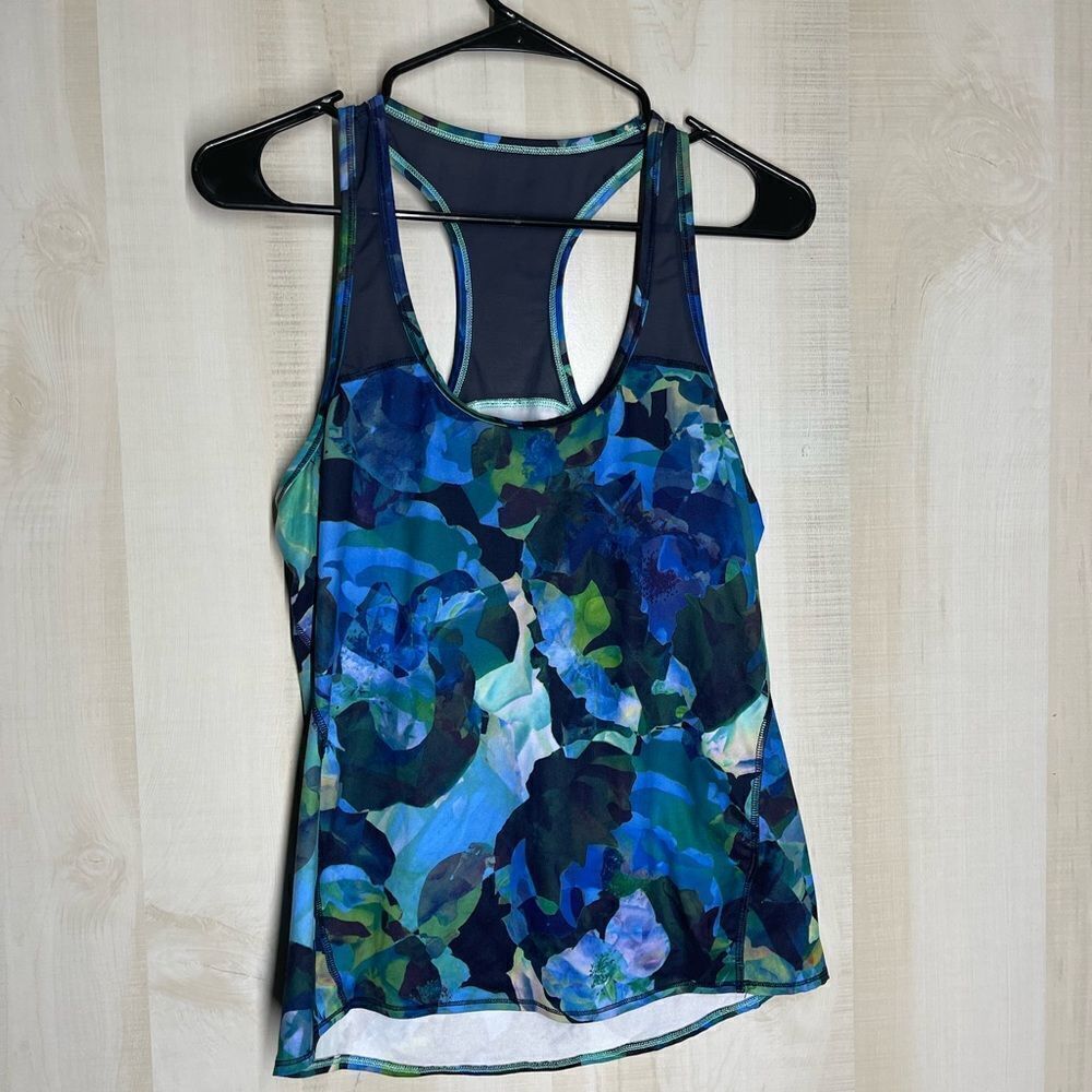 ‎Athleta swim workout top blue, size small